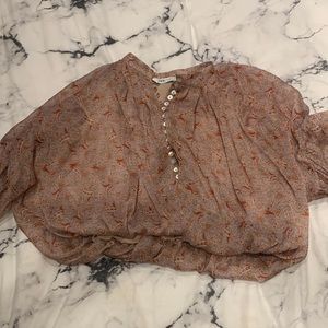 Zara Paisley Blouse in Rust and Cream